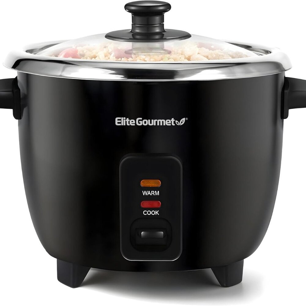 NEW IN BOX! Elite Gourmet 6-cup Rice Cooker with Stainless Steel Pot